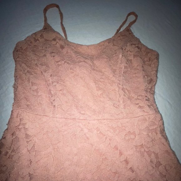 Womens FOREVER 21 Pink Lace Dress-Small - Picture 2 of 5
